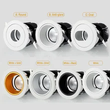 2 шт. 5 Вт 7 Вт 12 Вт 20 Вт 30 Вт 40 Вт 50 Вт Скрытый точечный свет ac220в 110 В COB светодиодный светильник для мытья стен высокой мощности антибликовый потолочный светильник