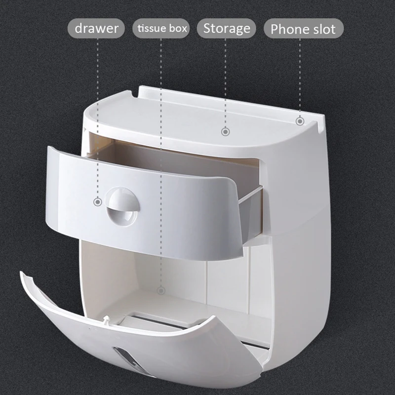 Настенный туалетный водонепроницаемый тканевый ящик для ванной комнаты с выдвижным ящиком, пластиковый многоразовый держатель для бумажных полотенец, коробка для хранения товара
