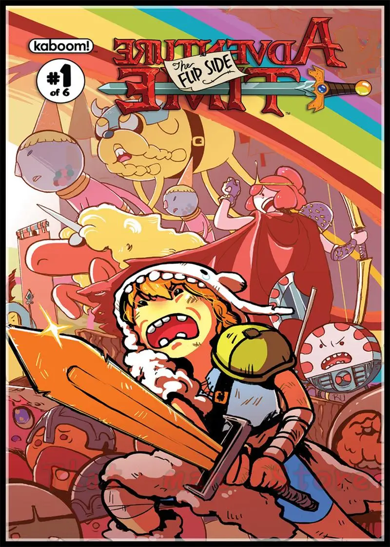 Время приключений con Finn e Jake классический мультфильм плакат четкое изображение наклейки на стену украшение дома хорошее качество принты