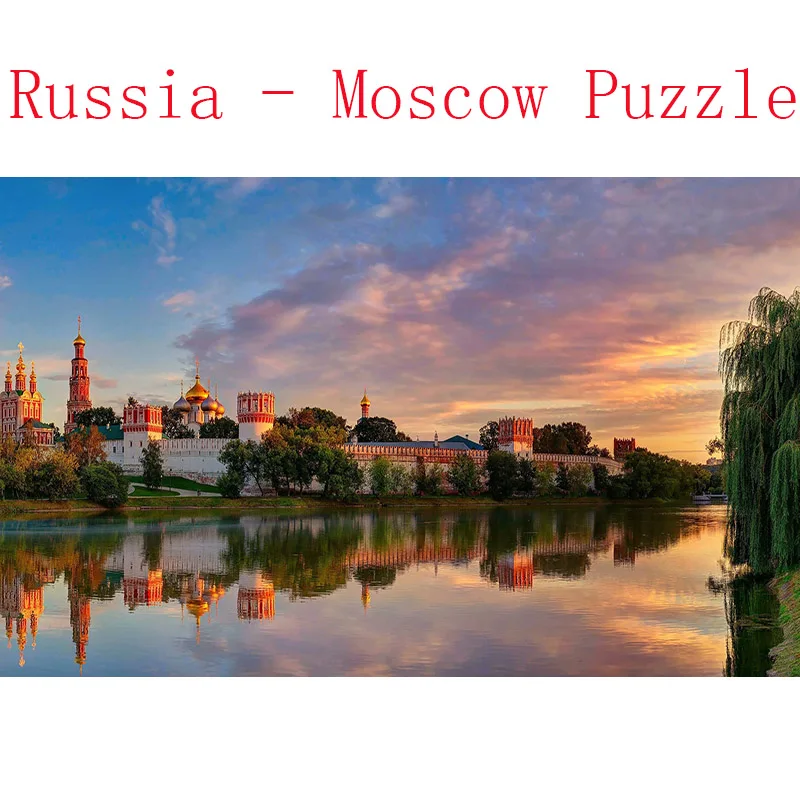 DDWE, 1000 деталей, Россия-Москва, деревянные пазлы, высокое разрешение, Мультяшные знаменитые здания, для взрослых и детей, развивающие игрушки