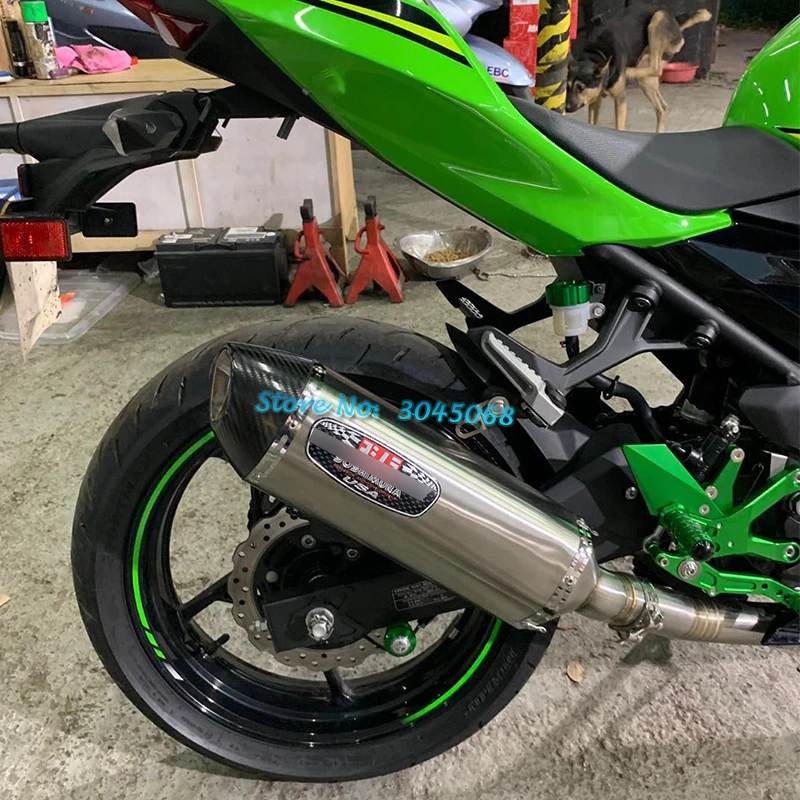 Slip-on para Kawasaki Ninja 400 17 2018 2019 Ninja400 llena de la motocicleta Yoshimura de Escape modificado frente enlace de tubería silenciador