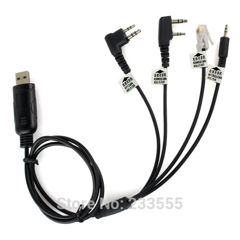 10 шт. Новый 4in1 Программа USB Кабель для программирования адаптер для радио PUXING QUANSHENG TYT HYT BAOFENG UV-5R 666 S 777 S 888 S