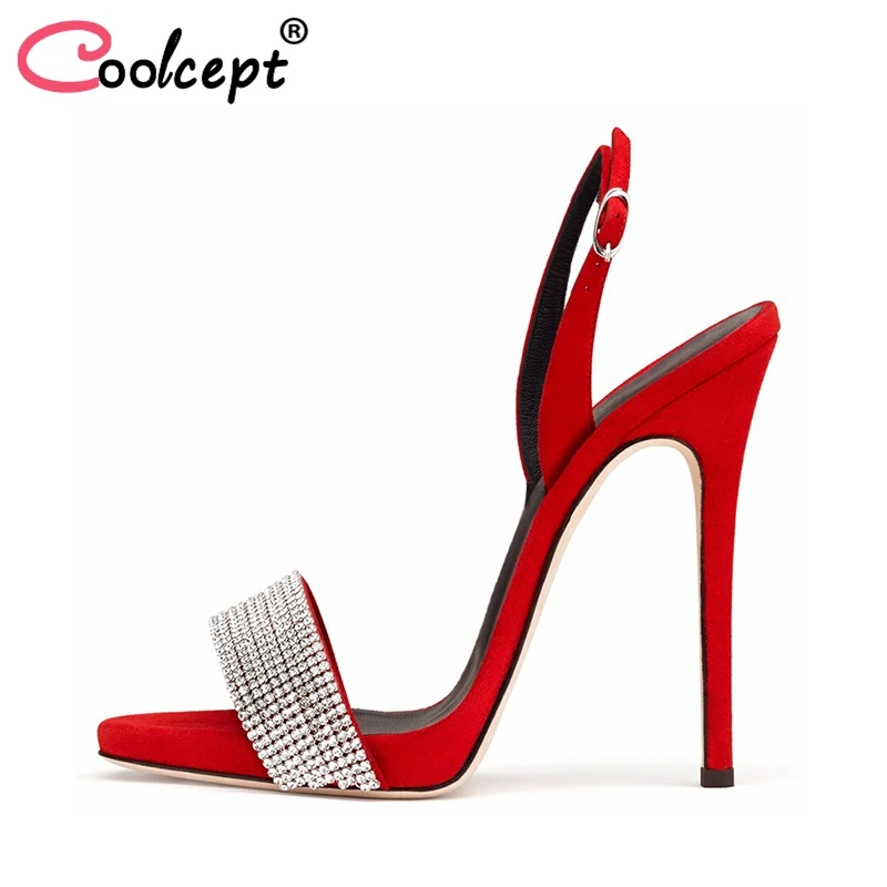 

Coolcept Size 34-45 Women High Heel Sandals Open Toe Platform Thin Heels Ladies Sandals Elegant Fashion Party Dress Footwear