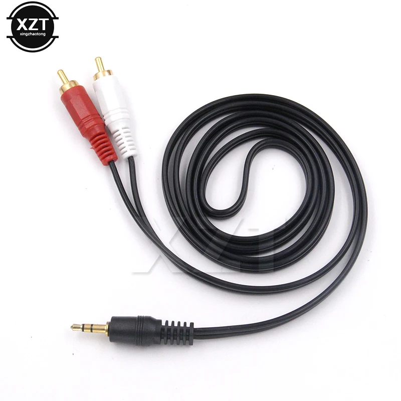 1pc High Quality 3.5MM Male Jack to AV 2 RCA Male Stereo Music Audio