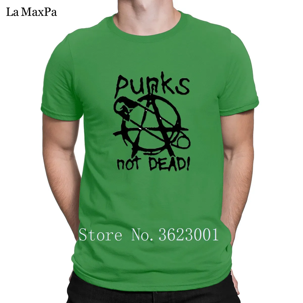 Новое поступление, креативная Мужская футболка с надписью Punks Not Dead, Мужская футболка унисекс, Мужская футболка с надписью, хлопок, высокое качество - Цвет: Green