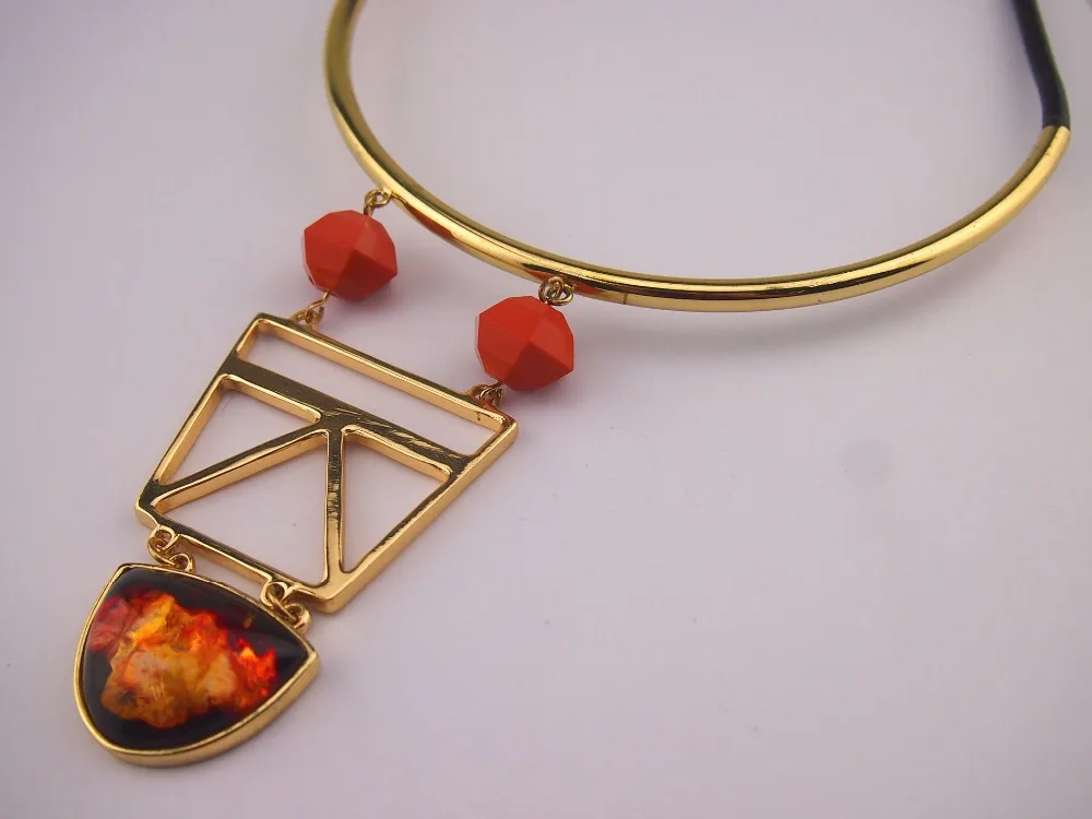 Качественное Оригинальное простое геометрическое очаровательное Torques уникальное милое ожерелье с камнем Линкс модное ограниченное предложение