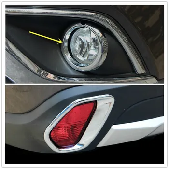 

Car styling!4pcs ABS Head/Front+Rear/Tail Fog Light Lamp Cover Trim For Mitsubishi Outlander 2015 2016