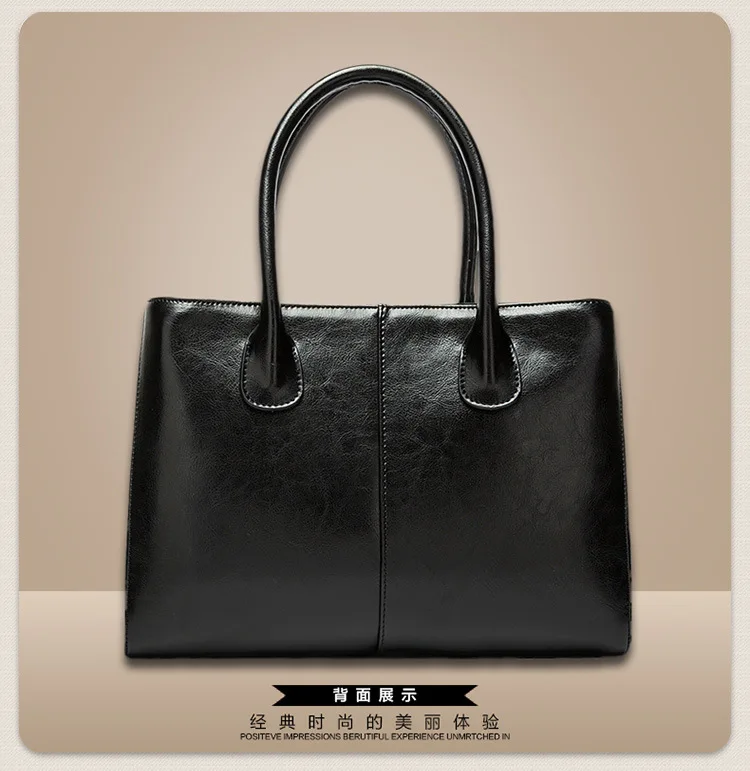 Real leather Luxury Women Handbag Shoulder Tote Bag Black Casual Ladies Leisure Crossbody Hand Bags (22)