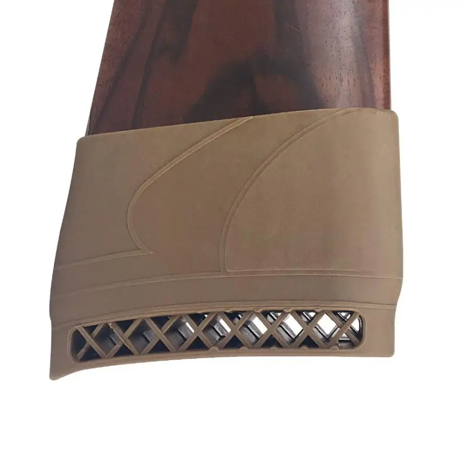 Tourbon Охотничья винтовка резиновая подставка для ружья Slip-on Recoil подушечки Защита для стрельбы оружейные аксессуары - Цвет: Brown