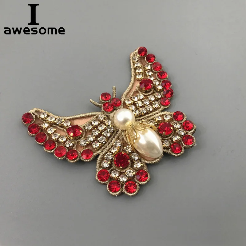 

Red Gold Bow knot Rhinestone Bridal Wedding Party Shoes Accessories For high Heels Sandals Boots Decorations Shoe's flower