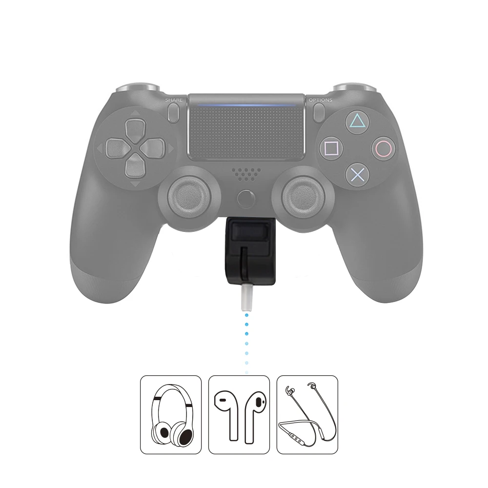 

For Sony PS4 VR 3.5mm Audio Jack Headset Adapter with Microphone Volume Control 3.5mm Audio Interface For PlayStation 4 PS4