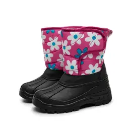 Mioigee 2018 модные валенки детская обувь теплые зимние ботинки для девочек детей Водонепроницаемые зимние ботинки Детская Хлопковая обувь