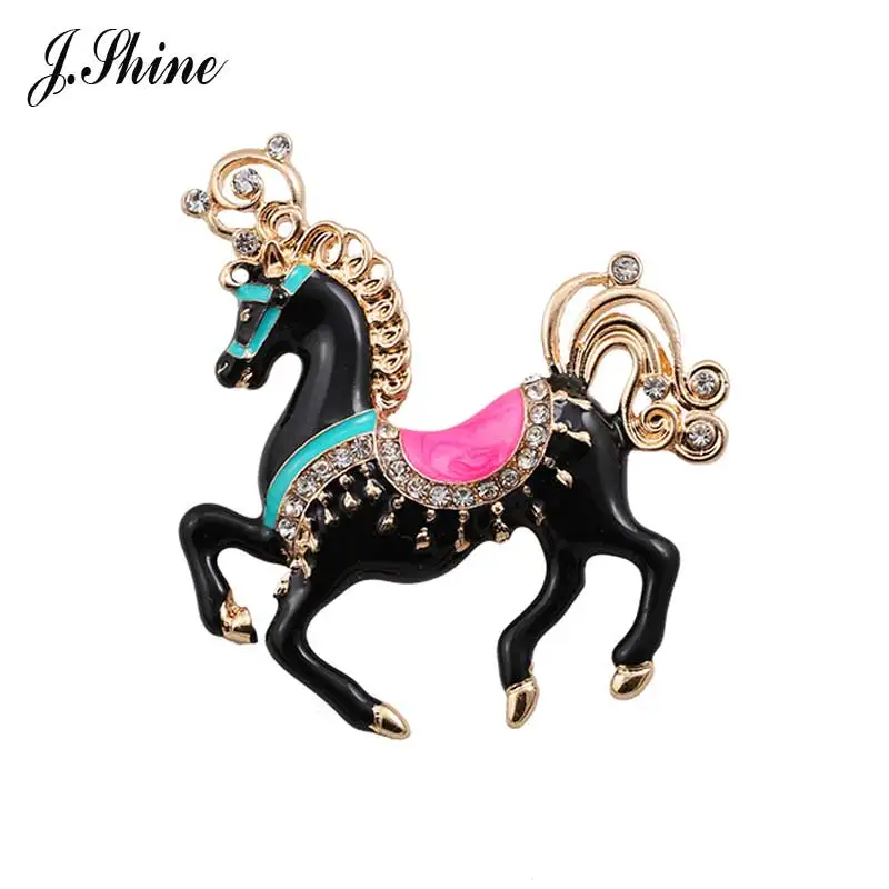 Уникальная черная эмалированная брошь JShine в Королевском Стиле очаровательные