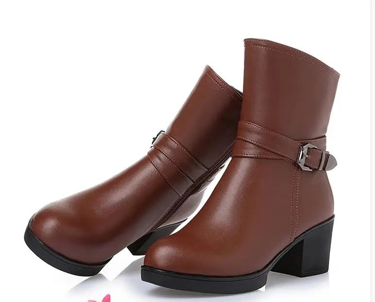 ZXRYXGS/Брендовая обувь; женские ботинки; теплые шерстяные зимние ботинки размера плюс; натуральная кожа; новые женские зимние ботинки