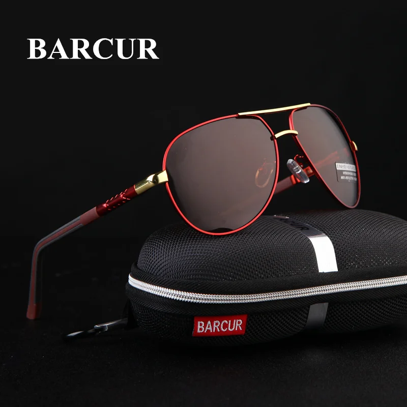 BARCUR Aluminium Magnesium männer Sonnenbrille Polarisierte Männer Beschichtung Spiegel Gläser oculos Männlichen Brillen Zubehör Für Männer Online