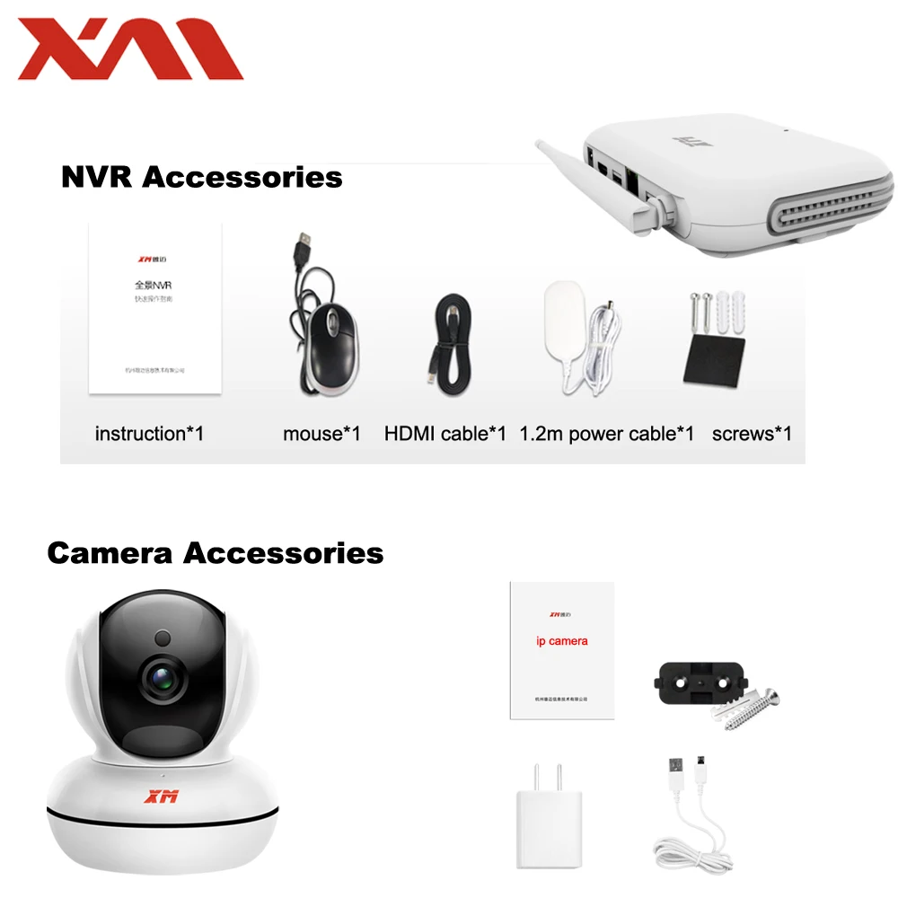 XM 4CH Беспроводная CCTV система 1080P HD NVR ИК Ночная IP камера wifi безопасности комплекты