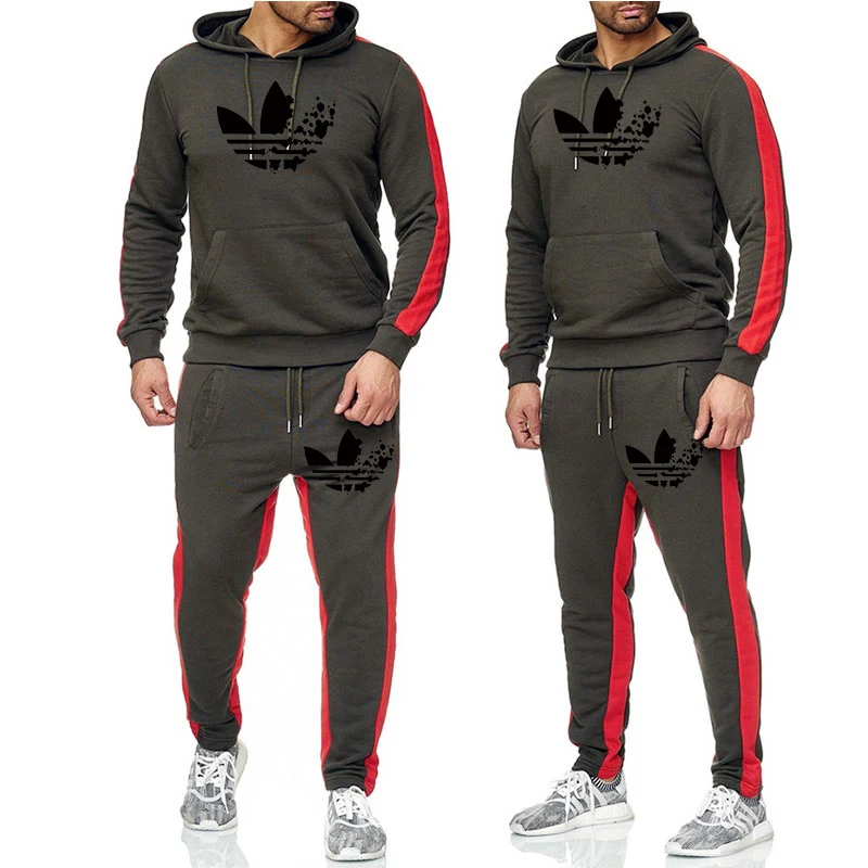 

2019 New Men Hoodies Sport Suit Brand Hooded Men Casual Cotton Fall/Winter Warm Sweatshirts Men's Casual Tracksuit Costume