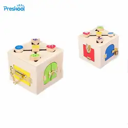 Образование по методу Монтессори блок замок коробка 3-6 детей деревянная игрушка-пазл ребенок учится разблокировать Монтессори раннее