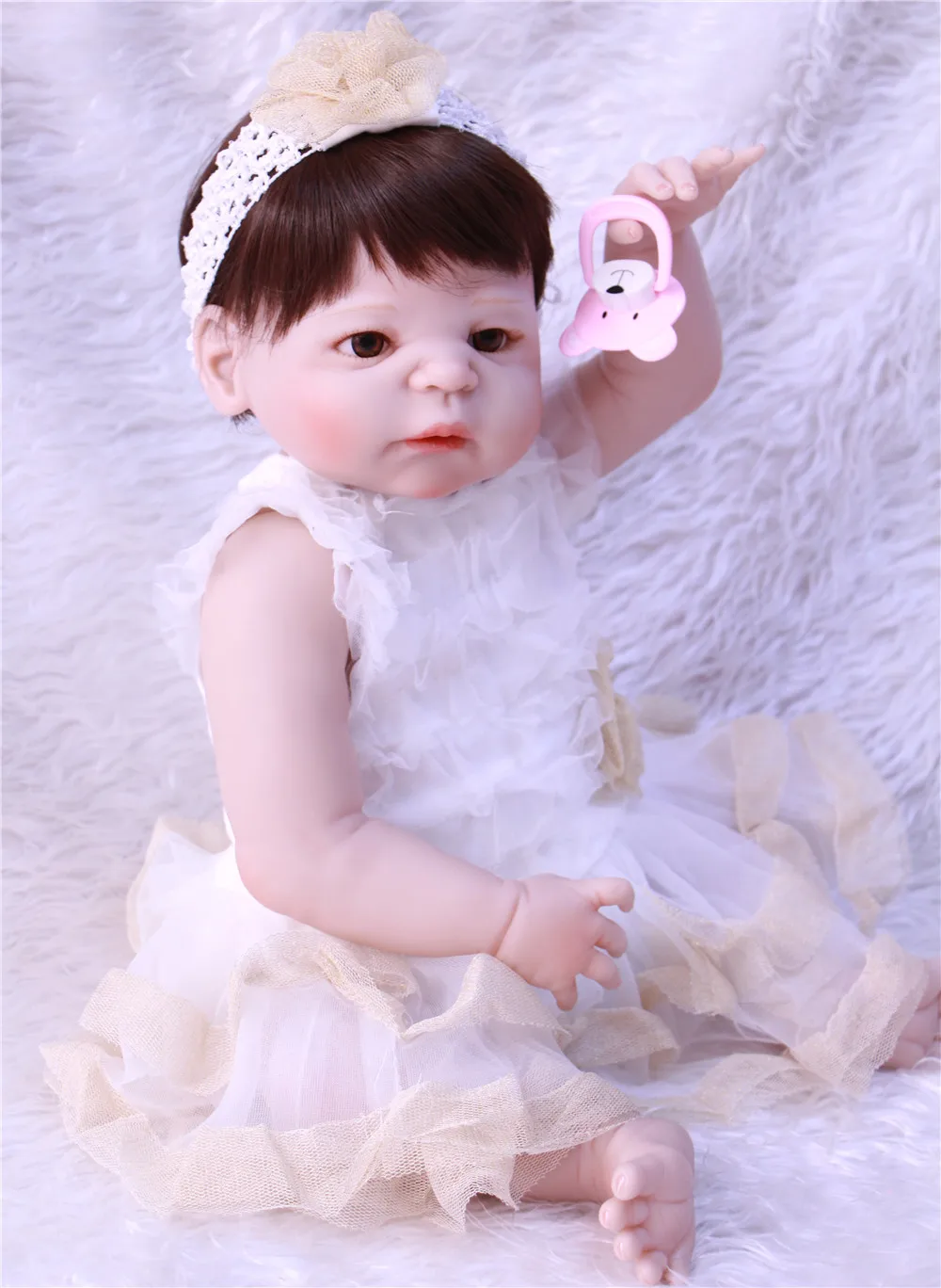 

55CM silicone model kit DIY Kids Reborn Baby Doll with bottle accessories Lifelike Newborn Doll Girls Toy Gifts For Children bjd