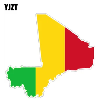 

YJZT 14.3CM*13.5CM Personality Mali Car Sticker Flag Map Car Window Helmet Decal 6-1241