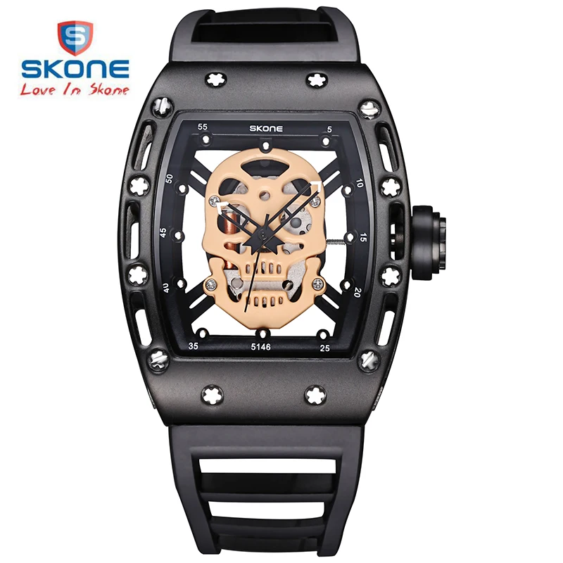 skone skeleton watch