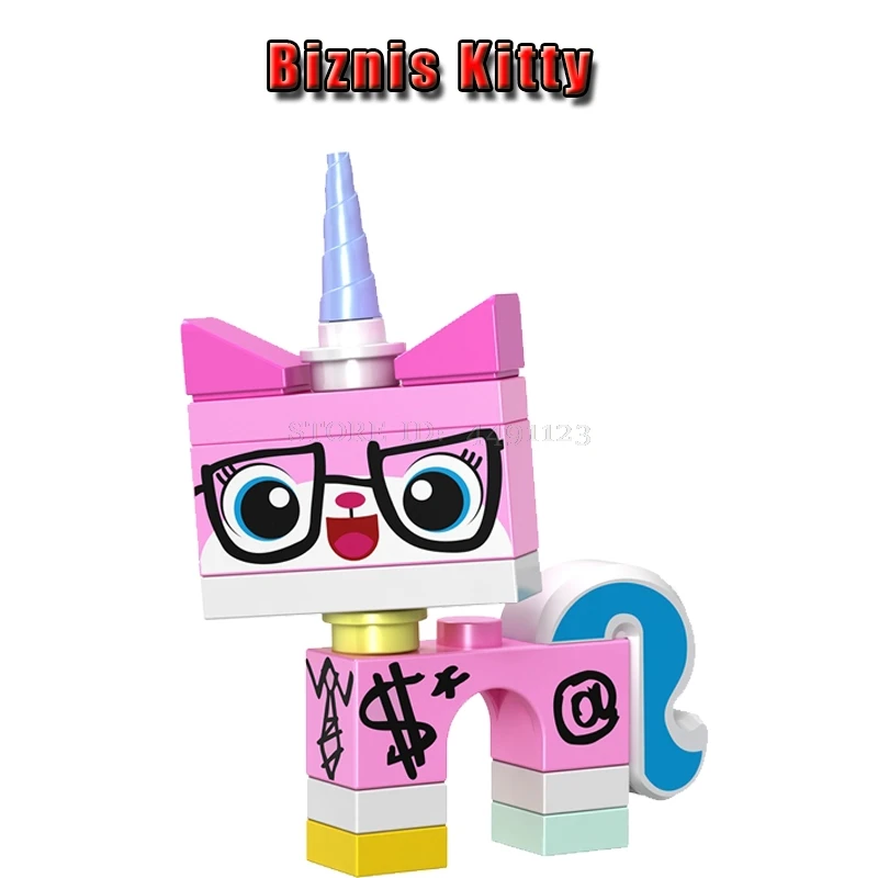 Игрушки блоки фильм 2 Emmet Lucy Batman Unikitty сладкий Mayhem Rex сшитая игрушка История 4 Вуди и Джесси блок коробка фильм фигурки Модель - Цвет: D1-3-02-Biznis Kitty