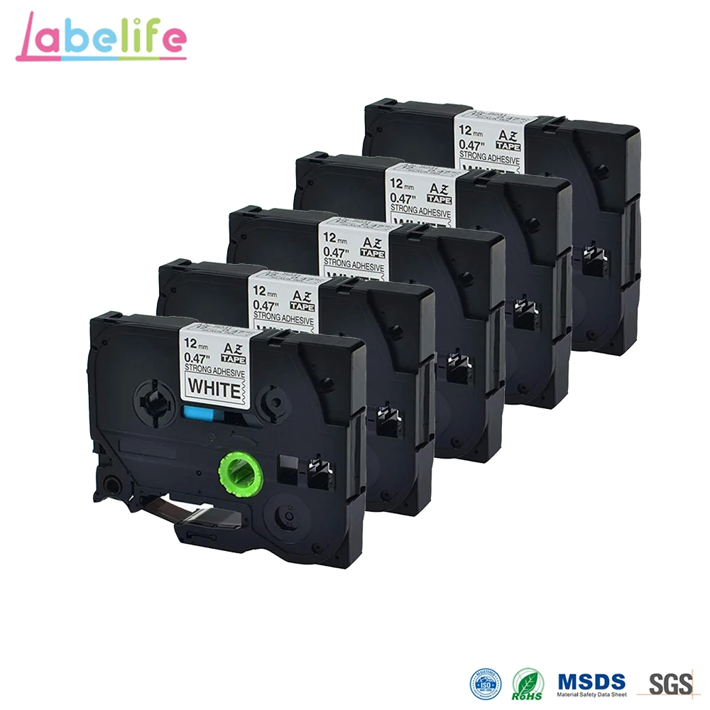 8 PK TZeS231 TZ S231 Black on White Label Tape For Brother P-Touch PT-1130 1//2/'/'