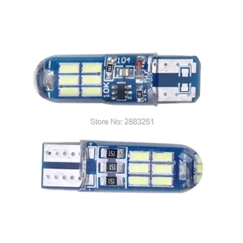 

super bright flicker LED car Clearance Lights T10 4014 15LED W5W License plate lamp for Boxster BMW KIA Toyota car styling