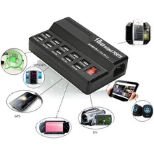 Universal 10 Port Output 5V Max 3.5A Charging Station Multipe USB Desktop Rapid Charger for Smart Phone Tablet PC