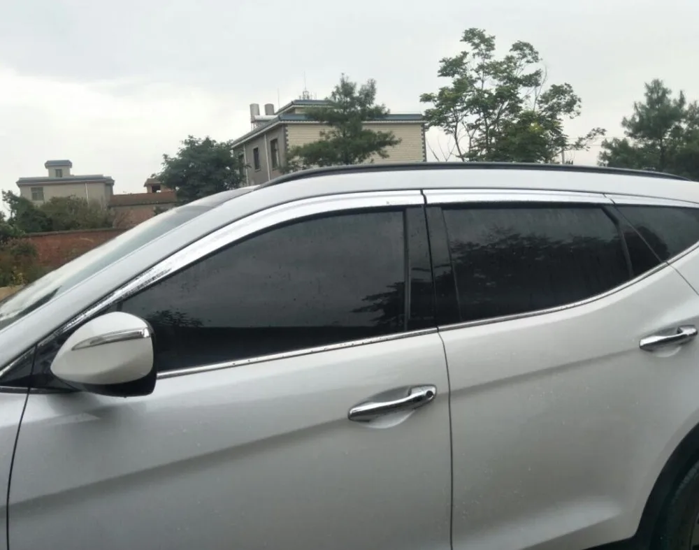 ABS хромированный Пластиковый оконный козырек вентиляционные шторы Защита от солнца и дождя автомобильные аксессуары для hyundai TUCSUN- Стайлинг автомобиля