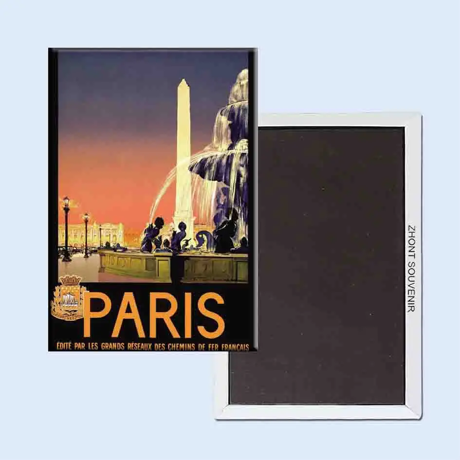 

Paris Fountain Vintage Advertising Poster 24081 Retro nostalgia fridge magnets