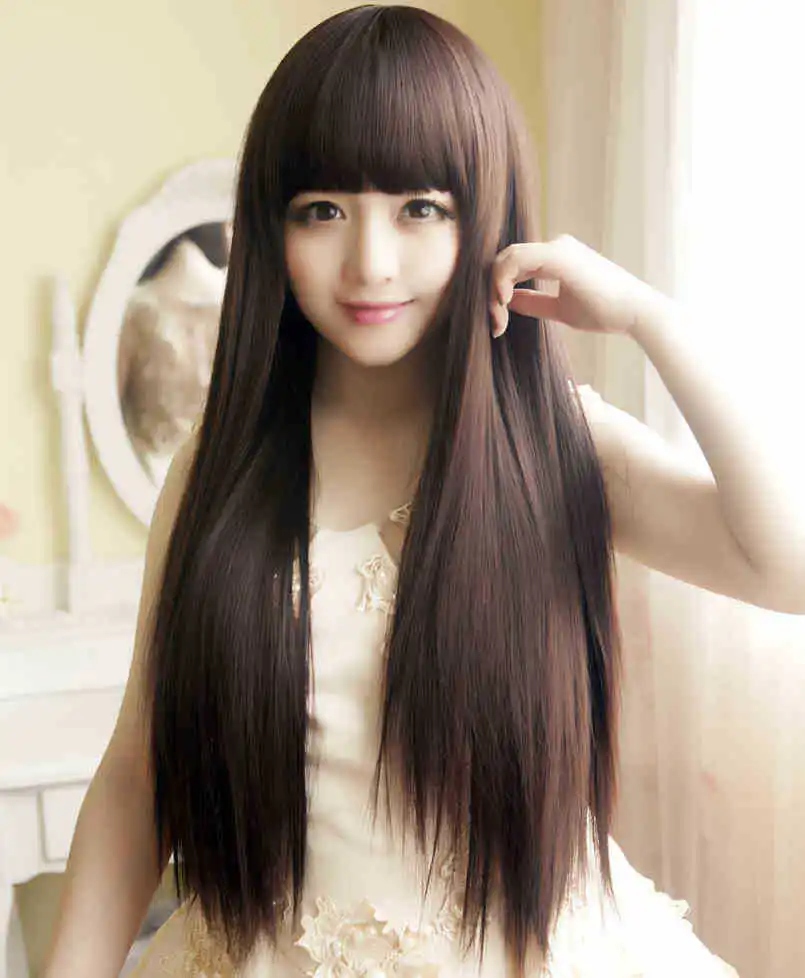 Free Shipping Sexy Extra Long Wig Girl Straight OL Full Wigs Lady Woman