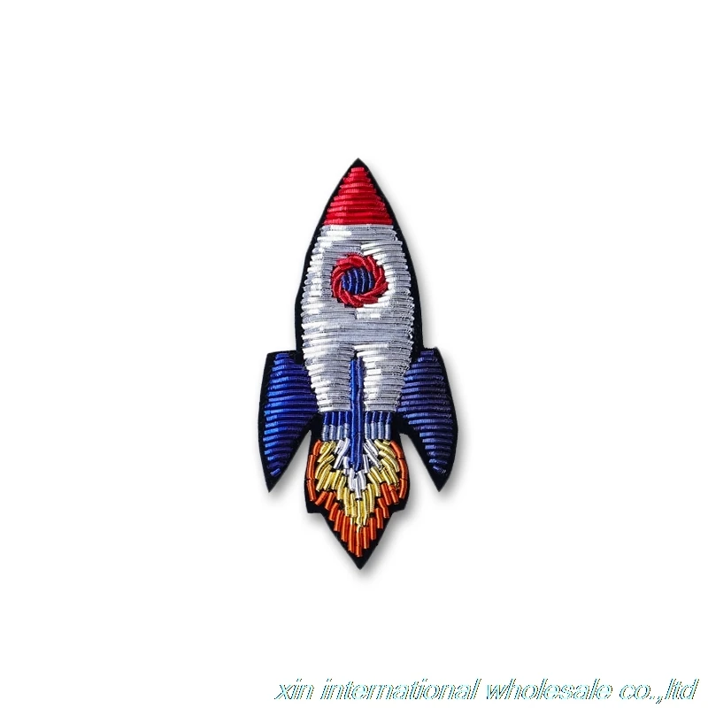 

New style Cartoon rocket badge Handmade metal wire rozet Fashion personality Clothing Accessories badges