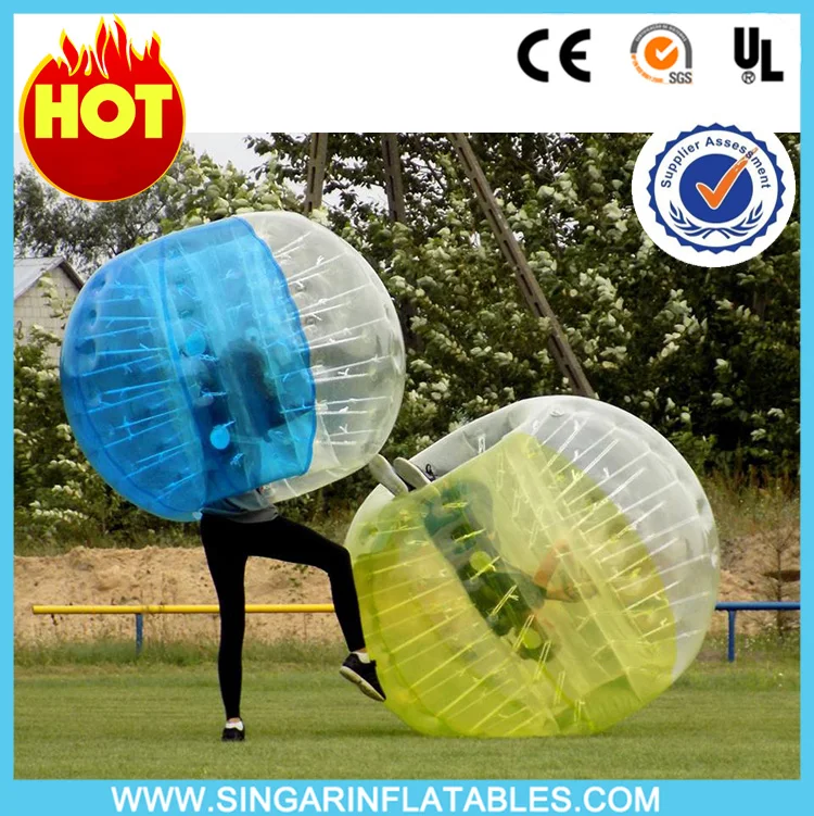 Free shipping! 1.5m 0.8mm PVC half color bubble soccer equipment,knock