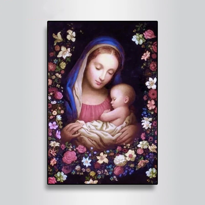 LZAIQIZG 5D алмазная картина Девы Марии дети христианская религия Иисус Христос Алмазная вышивка материнская любовь ребенок религиозный