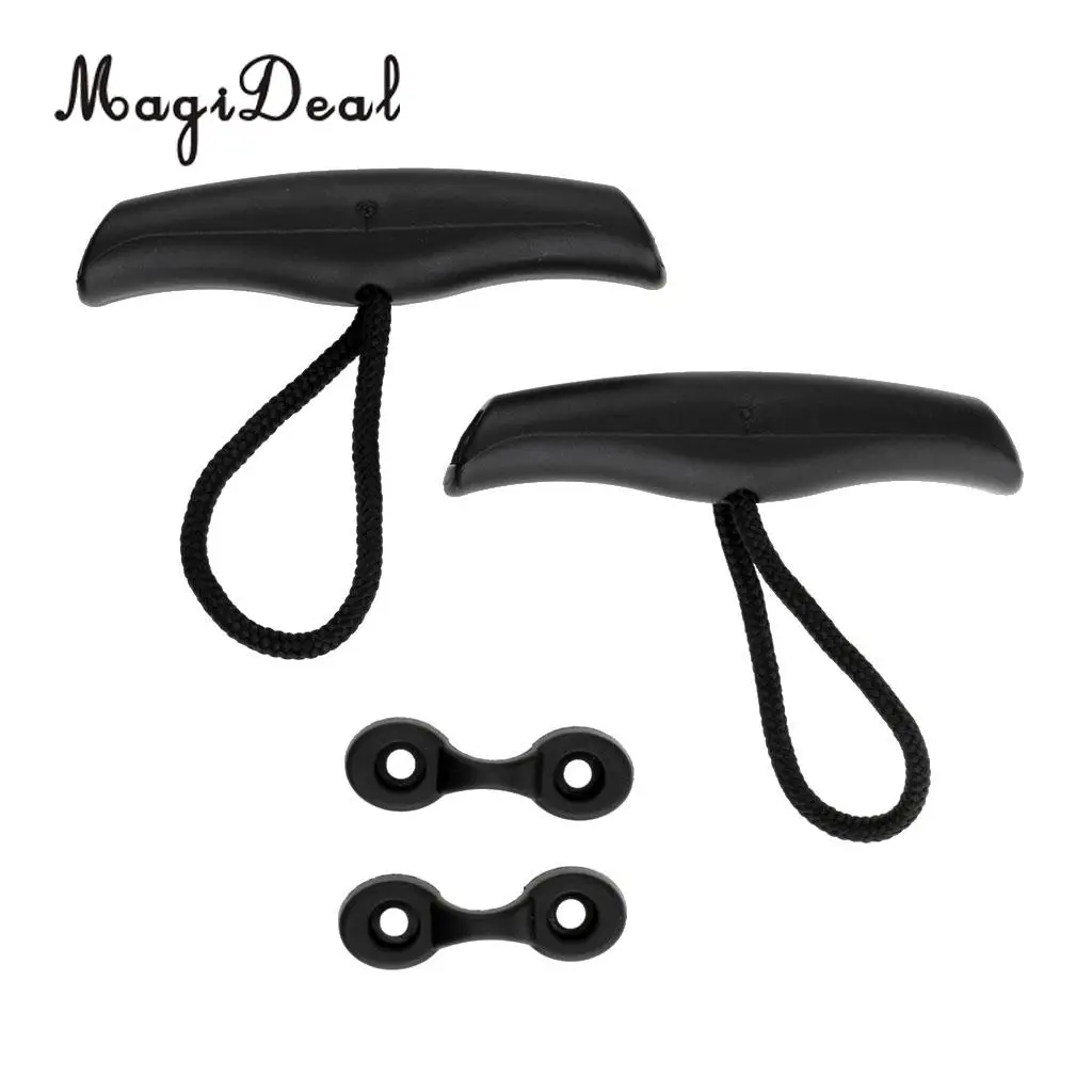 2Pcs Kayak Canoe Toggle Handle Carry Handle Pull Handle Cord Rope Boat Replacement Accessories with Deck Loops Pad Eyes Tie Down