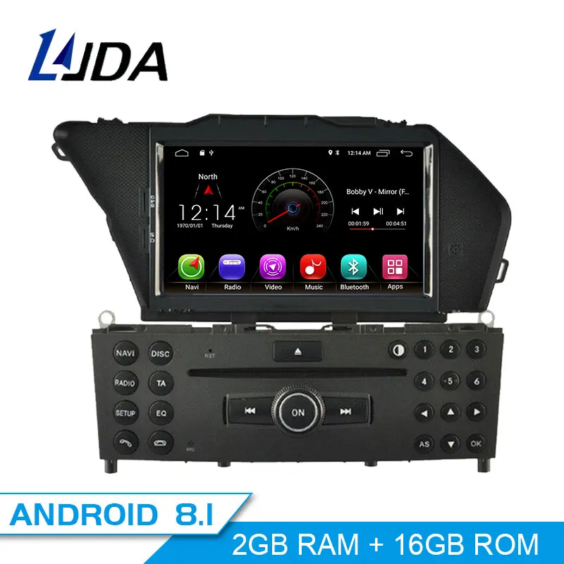 

LJDA Android 9.0 Car DVD Player for MERCEDES BENZ GLK 2008 2009 2010 GPS Navigation 1 Din Car Radio Multimedia Wifi Stereo RDS