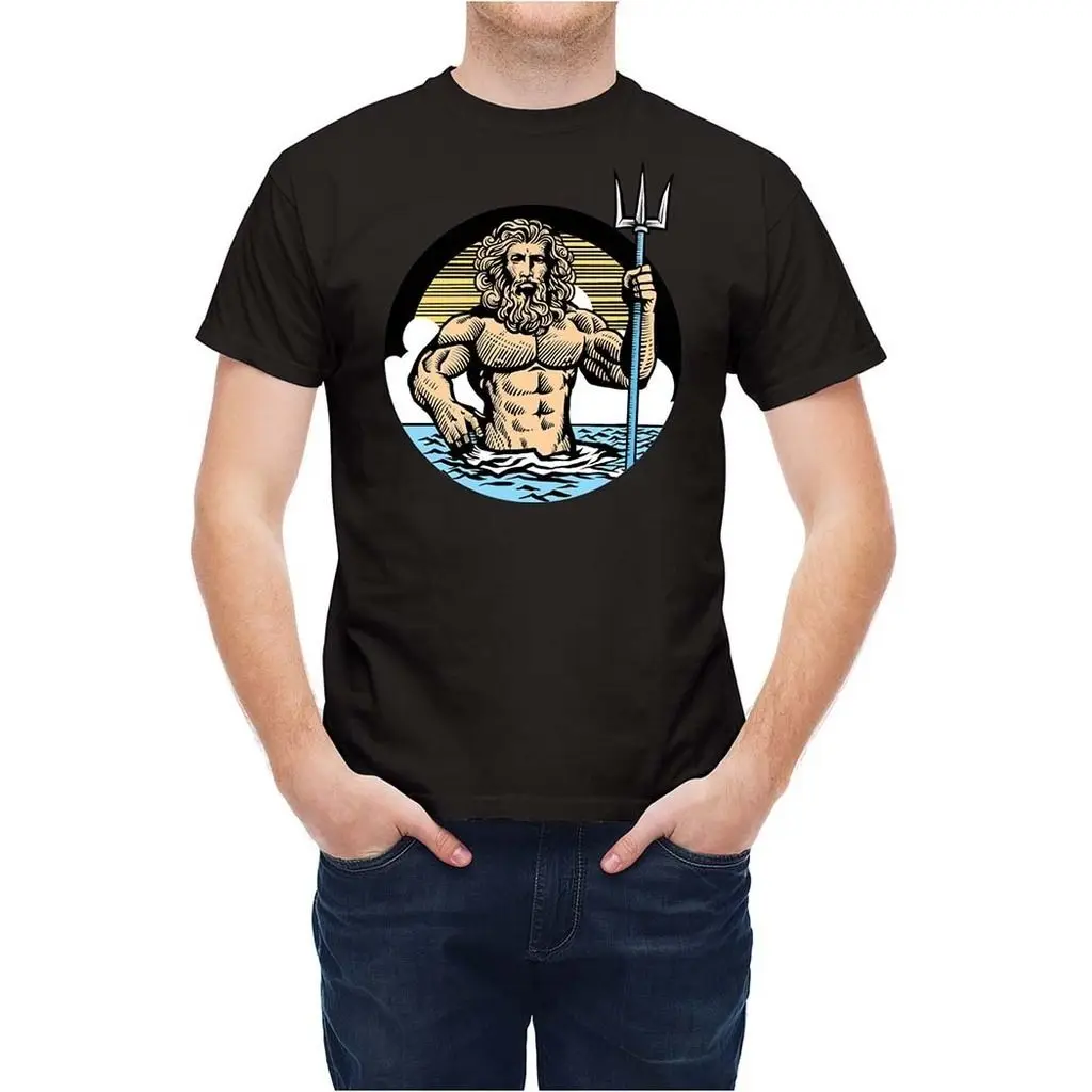

Natural Humorous Sea God Greek Pantheon Poseidon T-shirt For Men size S-3XL Standard Clever High Quality Free Shipping