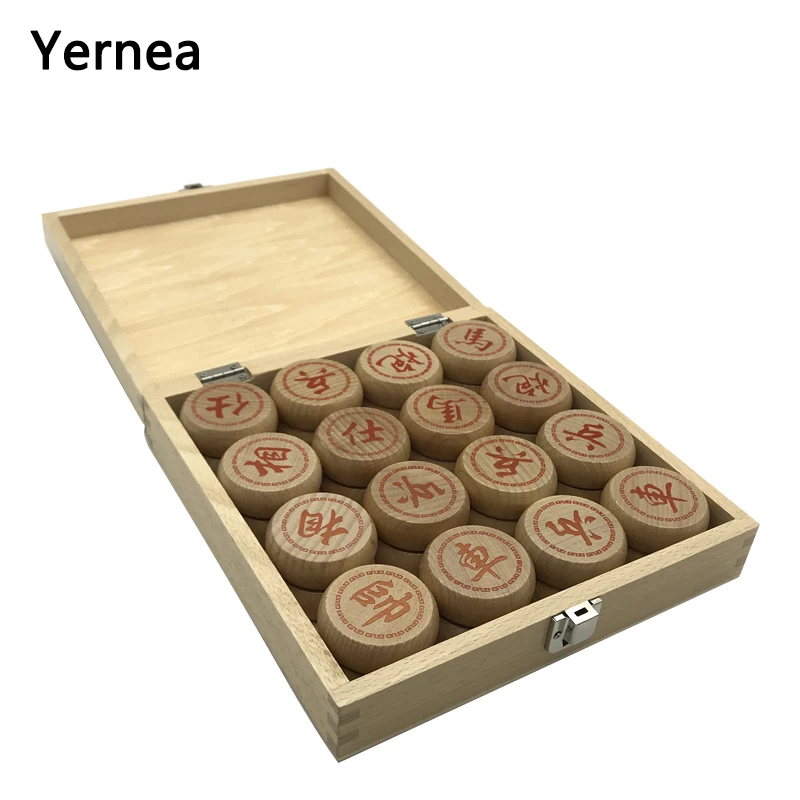 

Yernea High-quality Chinese Chess Game Set New Solid Wood Chess Pieces Traditional Boutique Beech Chess Pieces Puzzle Game