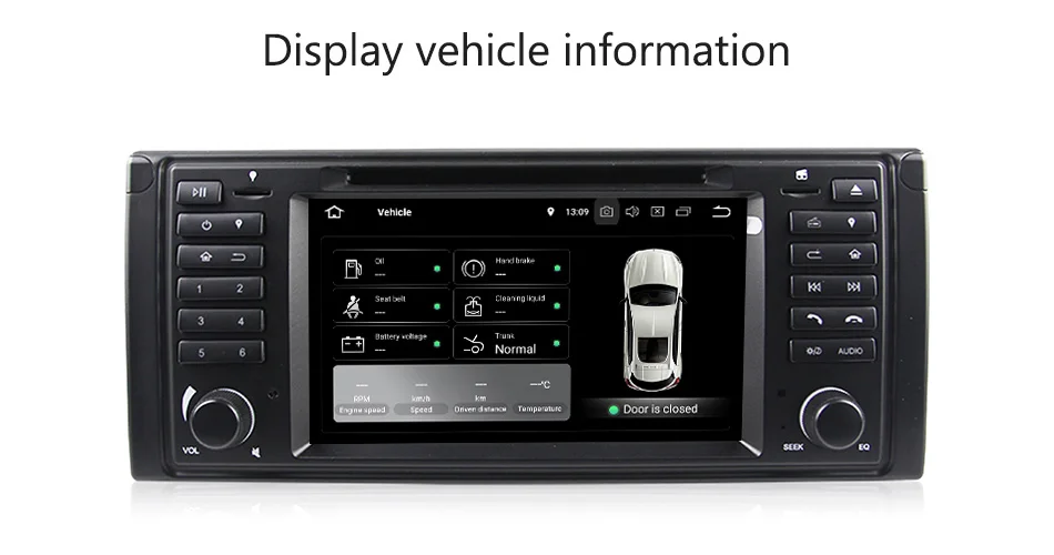 Flash Deal Eunavi Octa core Android 9.0 1 Din 4G RAM 32G ROM Car DVD player GPS navi Radio Stereo For BMW E39 1996-2003 E53 X5 with wifi bt 12