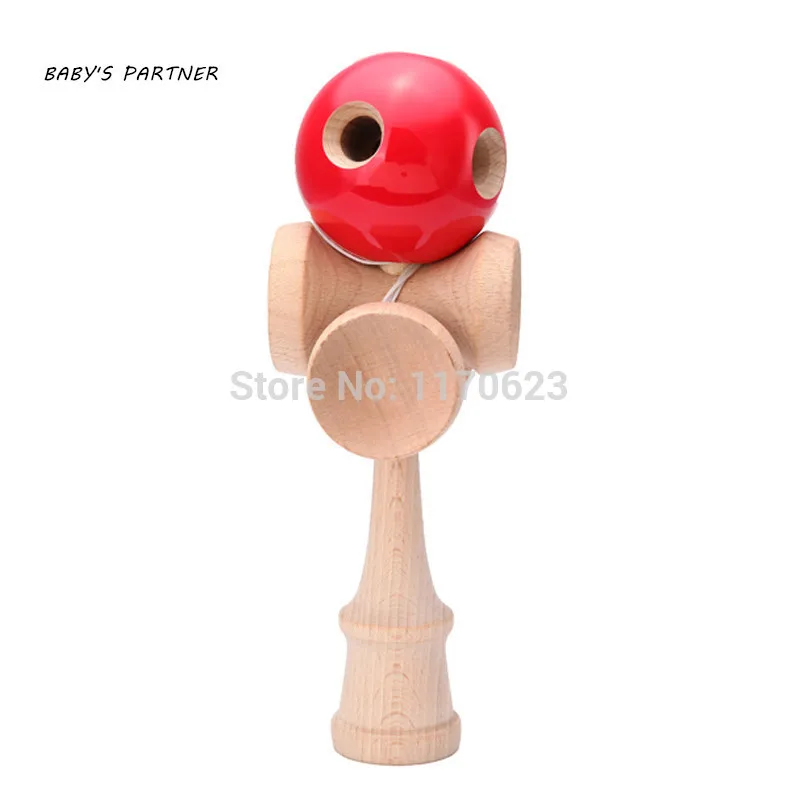 5 отверстий и 5 чашек деревянный Профессиональный Kendama Традиционная игрушка мяч игра PU крашеный пляжный мячик для жонглирования подарок для детей - Цвет: Красный