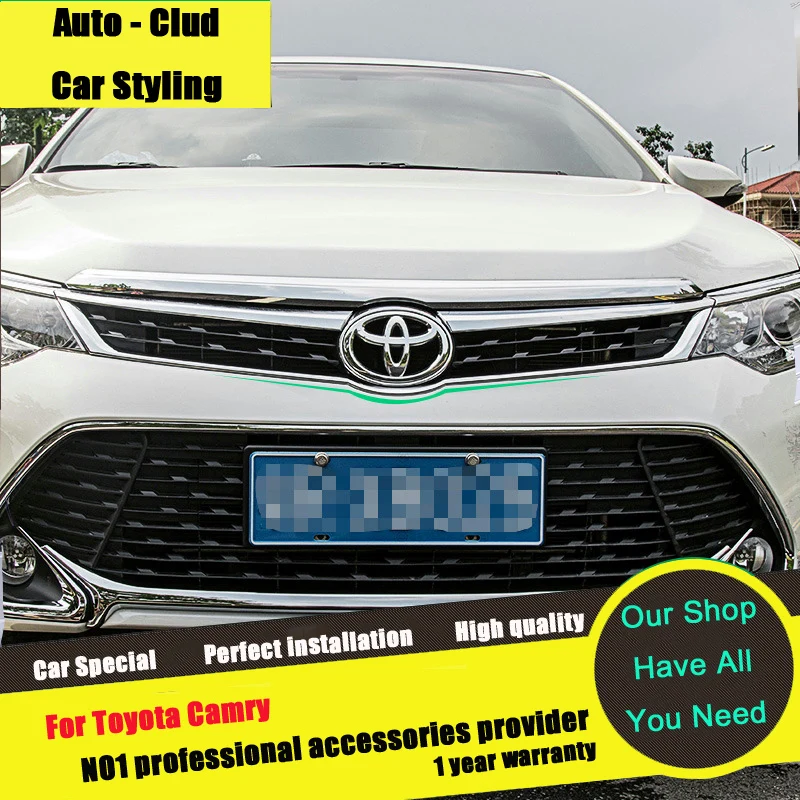 

AUTO-CLUD For Toyota Carmy car styling 2015 grille chrome trim front grille trim strip modified special car ABS grille chrome