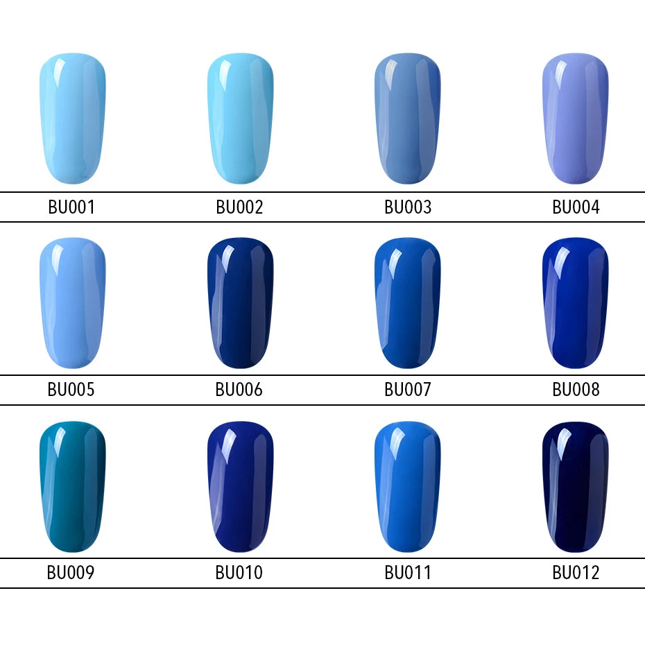 Elite99 телесного цвета Цвет серия чистый цветной Гель-лак для ногтей 10 мл УФ лак для ногтей Лаки! полупостоянная лак для ногтей 12 шт./компл - Цвет: Blue Color 1-12
