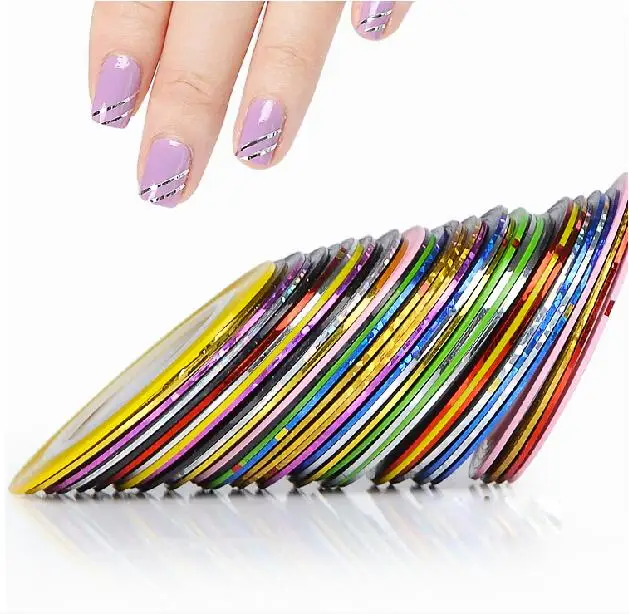 Buy 30 Color Rolls Nail Tapes for Design Nail Art High