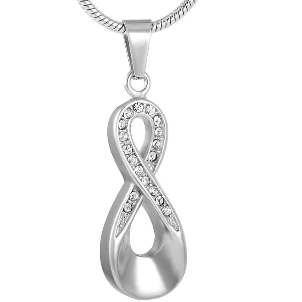 

MJD9168 infinite love charm crystal cremation jewelry pendents stainless steel ashes urn necklace (Pendant Only)
