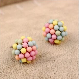 2014 Promotion High Quality Fashion Korean Exquisite 18KG Plated Colorful Beads Earrings XY-E68 | Украшения и аксессуары
