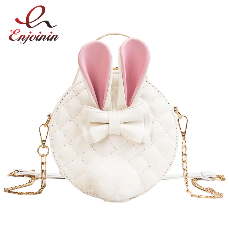 

Fashion Round Rhombus Design Cute Rabbit Ears Pu Female Shoulder Bag Tote Crossbody Mini Messenger Bag Bolsa Women Handbags