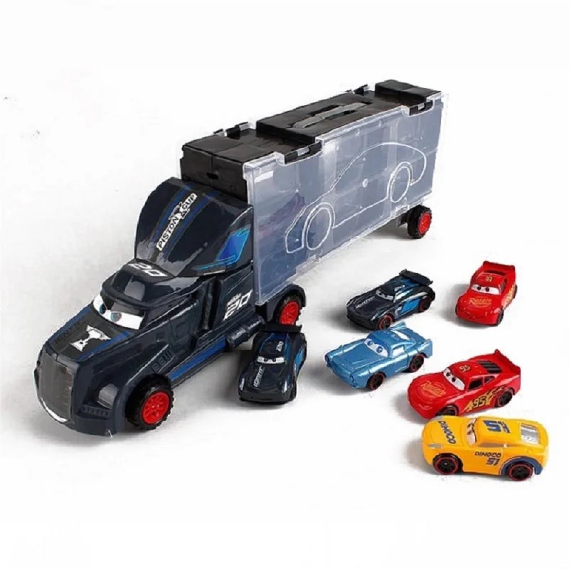 Disney moulé sous pression métal alliage Pixar voitures 3 métal camion transporteur avec voitures Disney voitures 3 Jackson Storm McQueen enfants cadeau de noël jouet