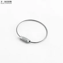 

10pcs/lot Stainless Steel Wire Keychain wire rope key Chain Carabiner EDC Cable Key Ring Keyring for Outdoor Hiking