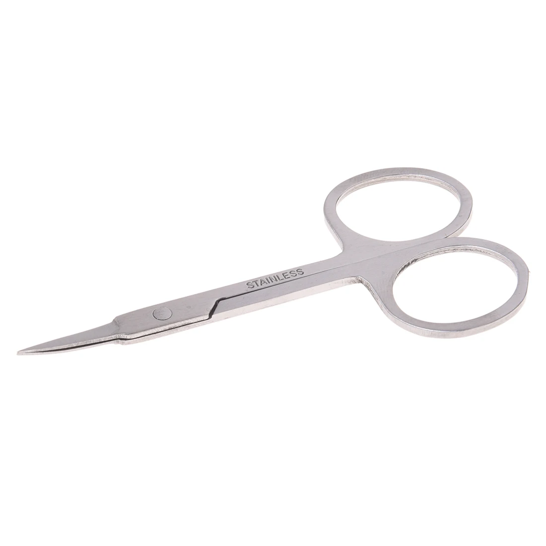 BEST New Woman Slanted Tip Stainless Steel Eyebrow Scissors Trimmer Cosmetic Tool Silver Tone